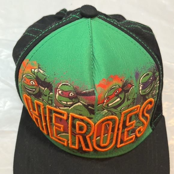 Nickelodean Teenage Mutant Ninja Turtles Flat Bill Cap Green Black Snapback mens - Picture 3 of 12